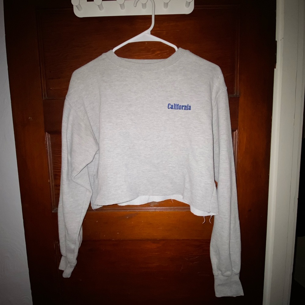 Brandy Melville Cropped Grey Sweatshirt